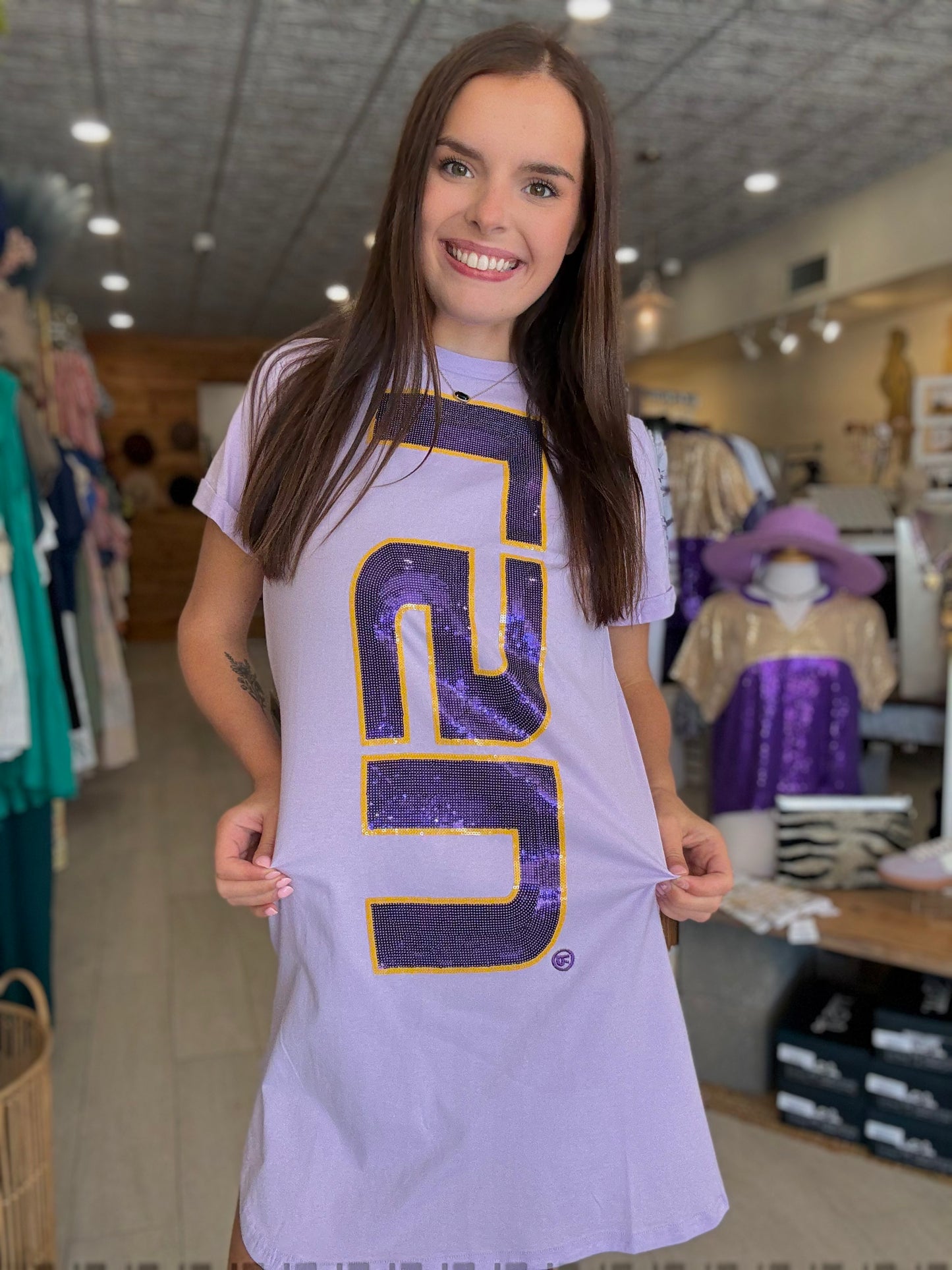 Glitter Game Day T-Shirt Dress
