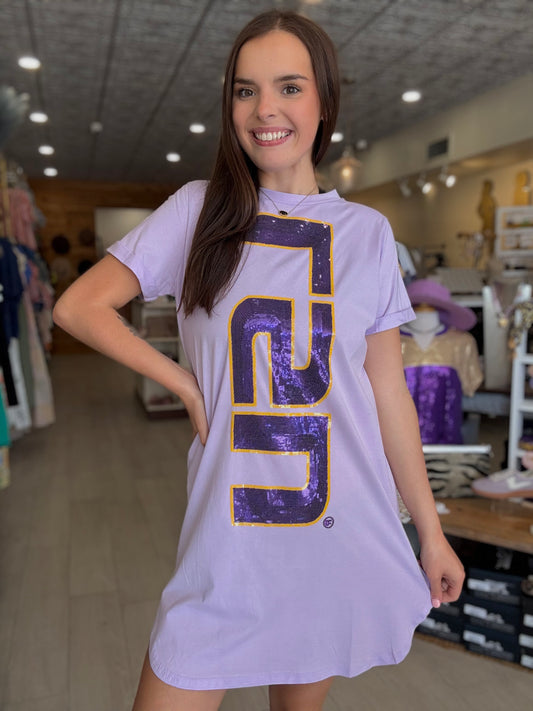 Glitter Game Day T-Shirt Dress