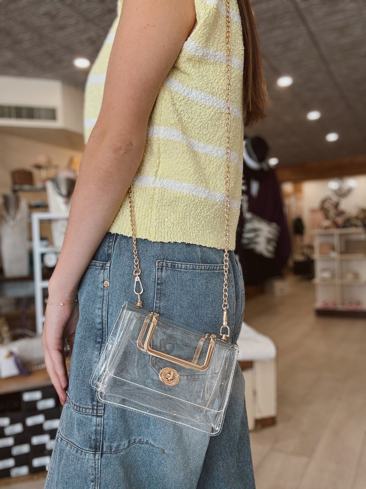 Clear Purse w/ Gold Accents