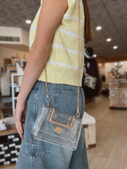 Clear Purse w/ Gold Accents