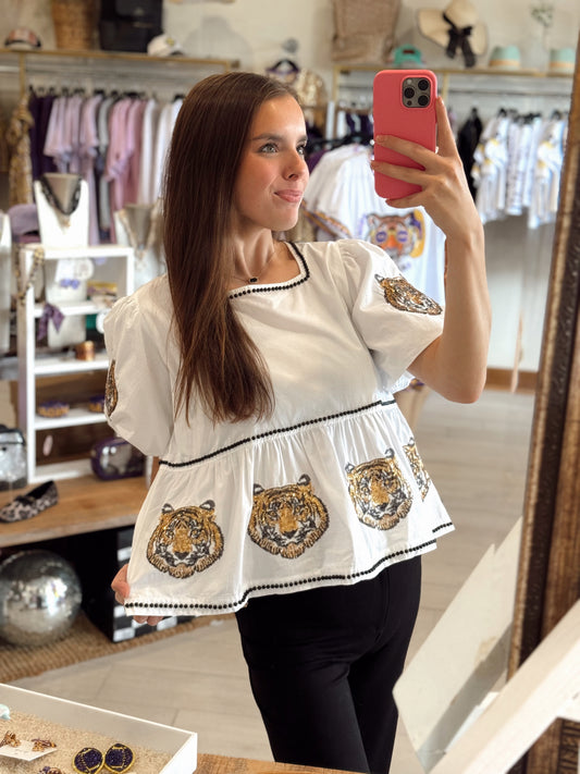 Beaded Tigress Top