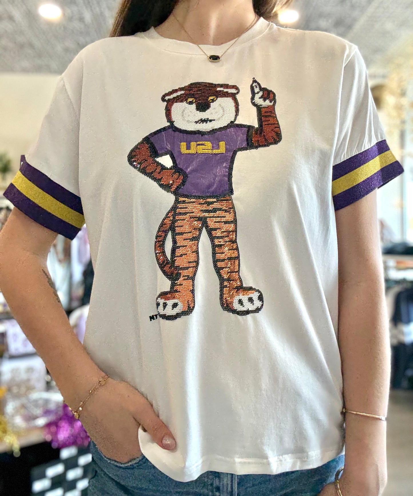 Tiger Spirit Sequin Tee
