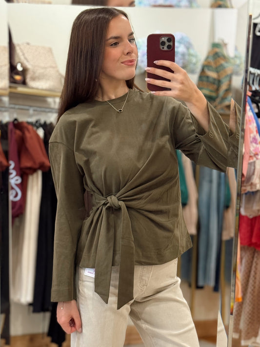 Olive Knot Detail Top