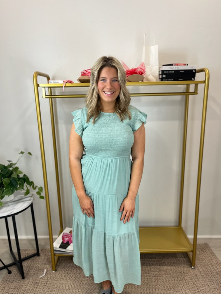 Smocked Midi Dress