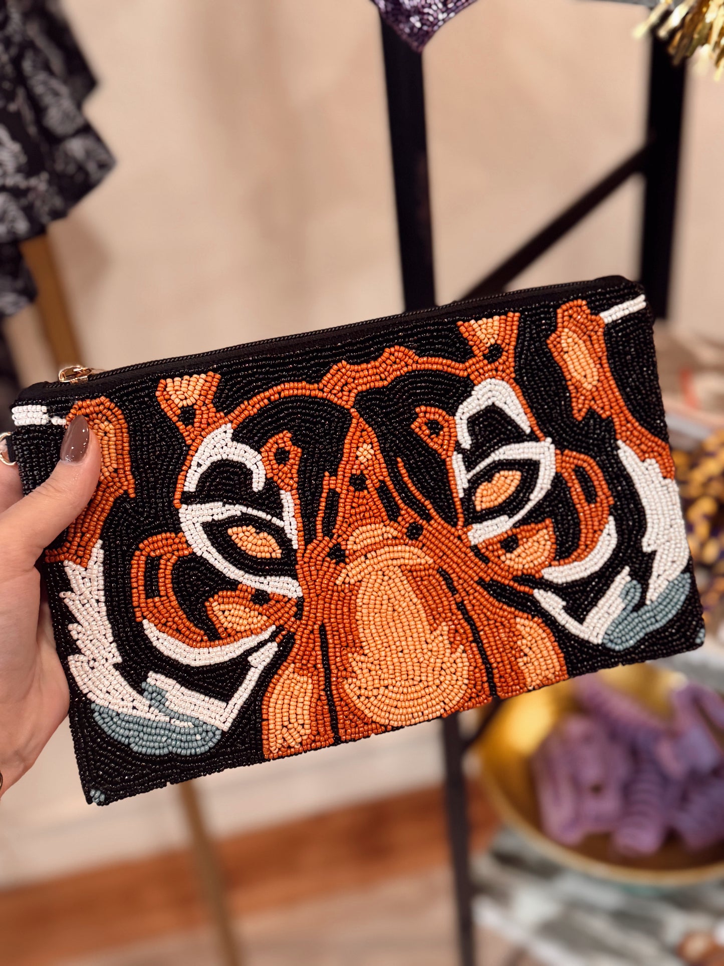 Roar & Gleaux Beaded Clutch