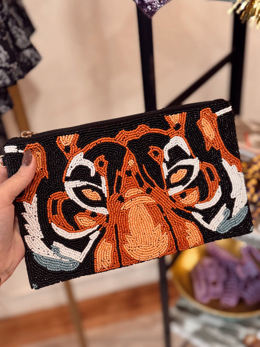 Roar & Gleaux Beaded Clutch