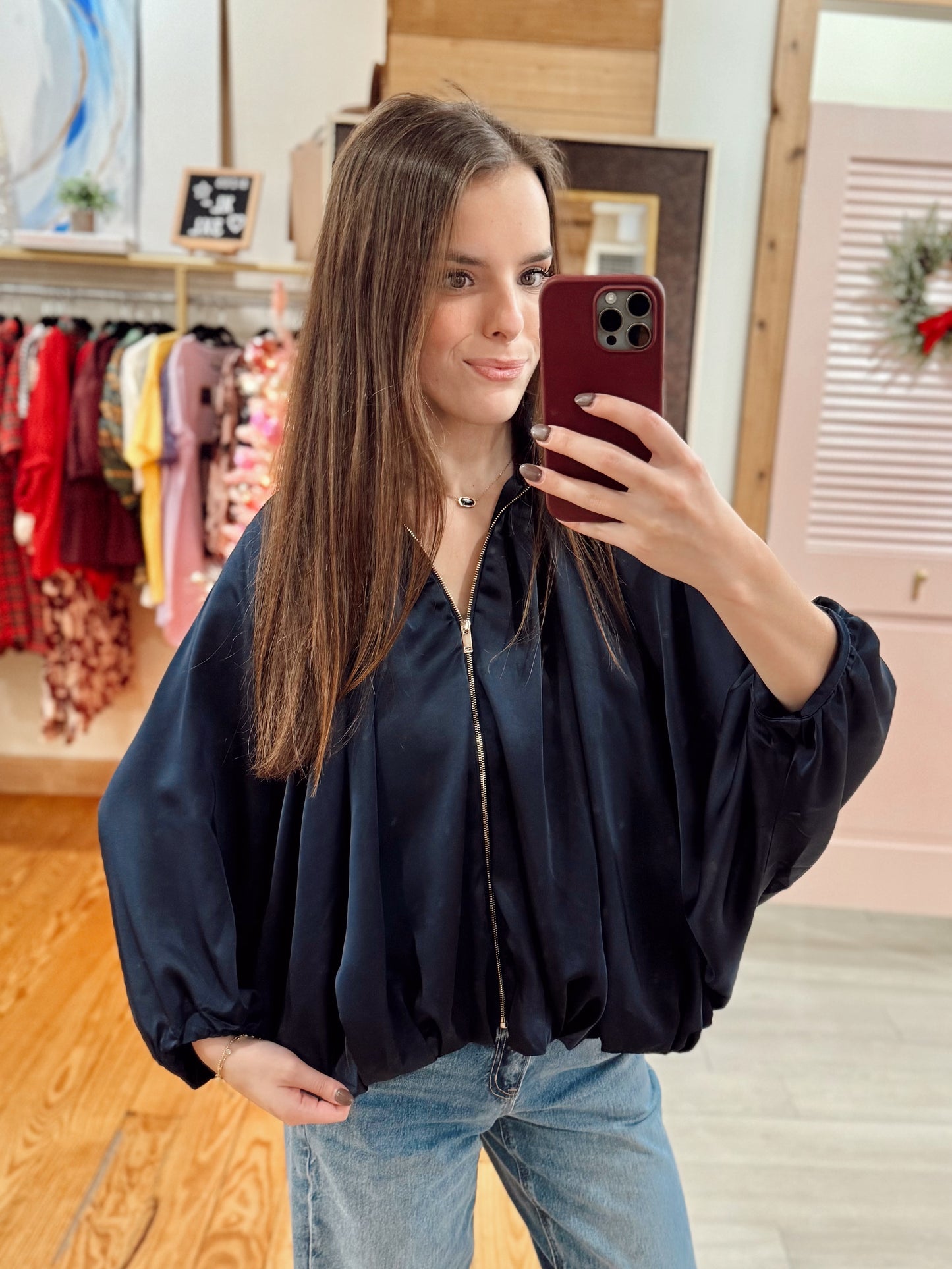 Midnight Glide Bomber Jacket