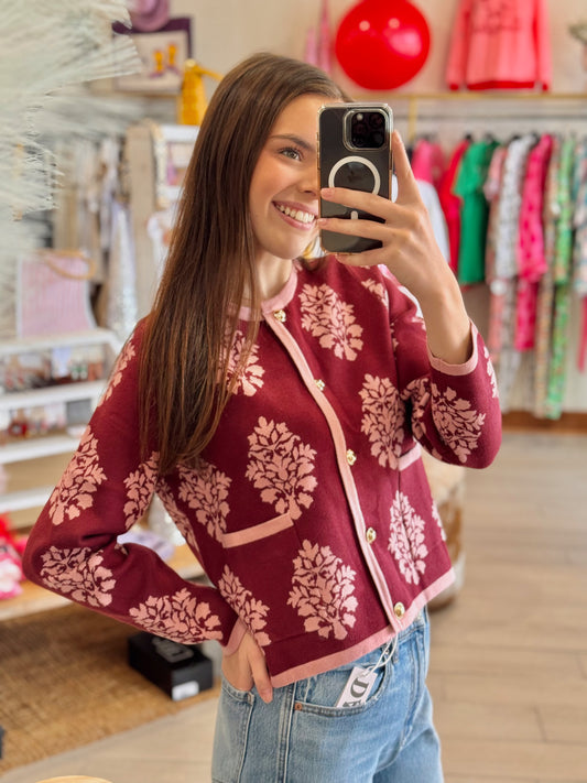 Rosy Regal Cardigan