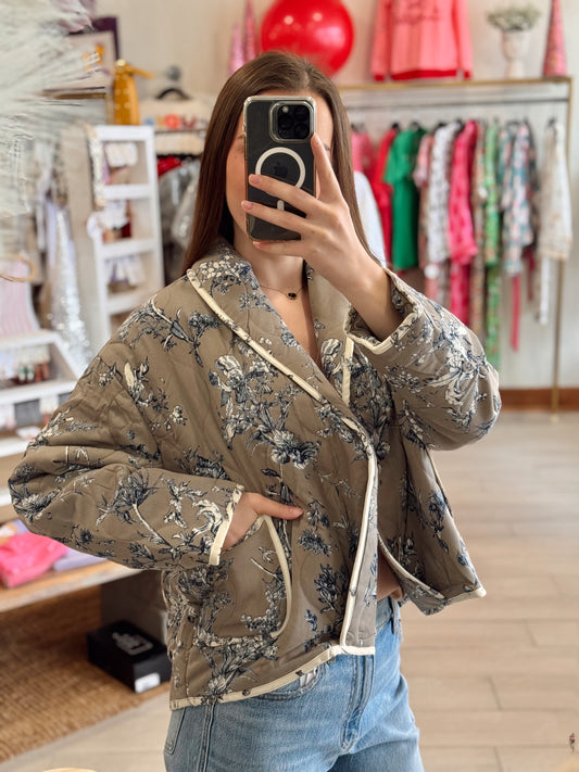 Blue Blossom Quilted Jacket