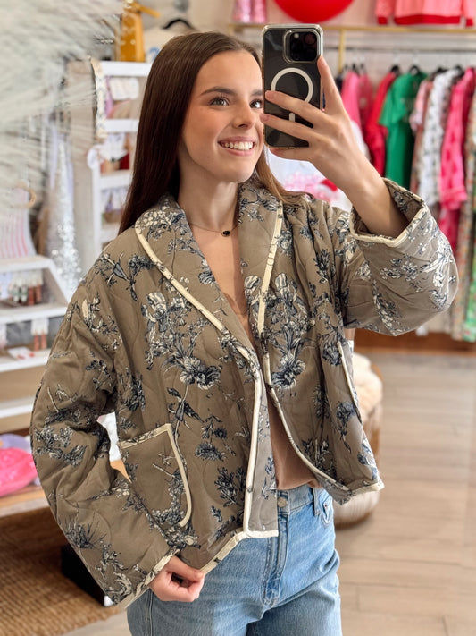 Blue Blossom Quilted Jacket