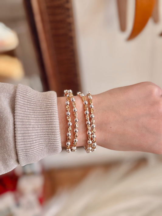 Gold & Silver Stretch Bracelet