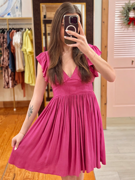 Purple Bougainvillier Ladies Woven Dress