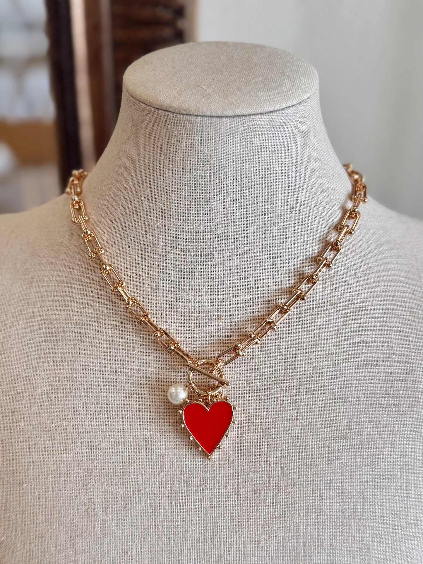 Red Heart Charm Necklace