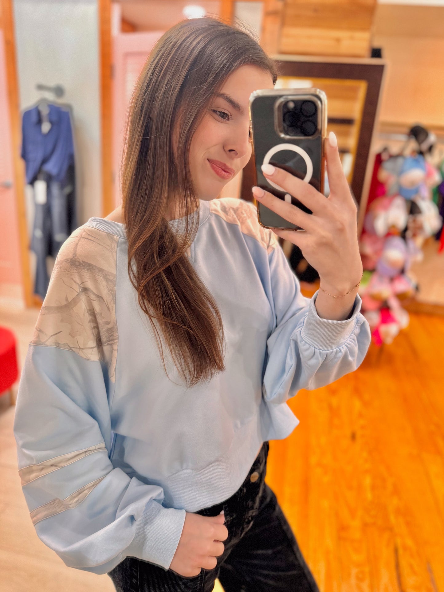 Blue Skies Camo Pullover