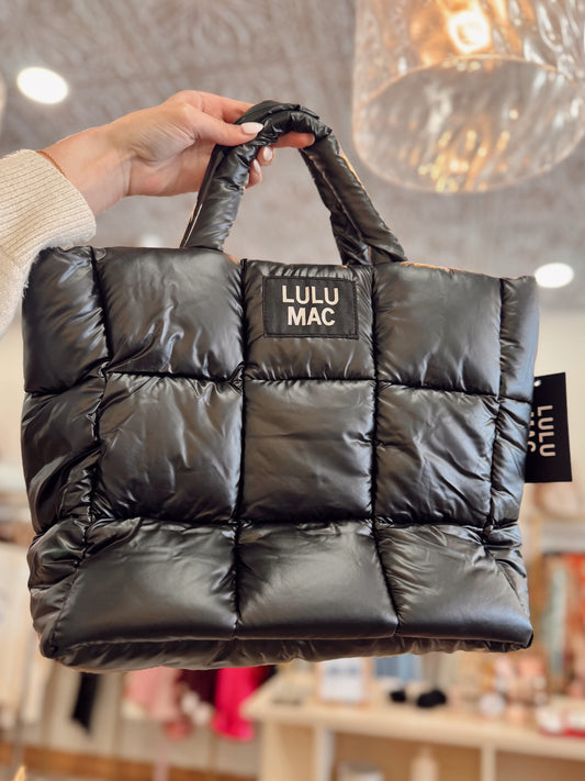 Large Puffer Metallic Handbag