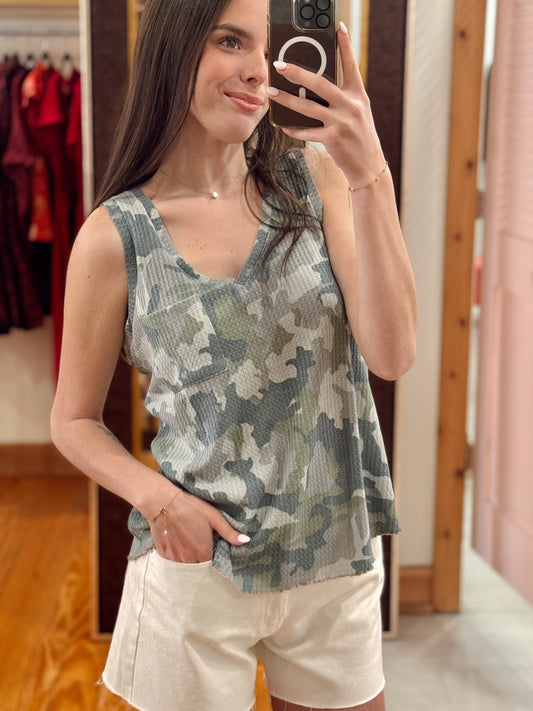 Camo Waffle Tank