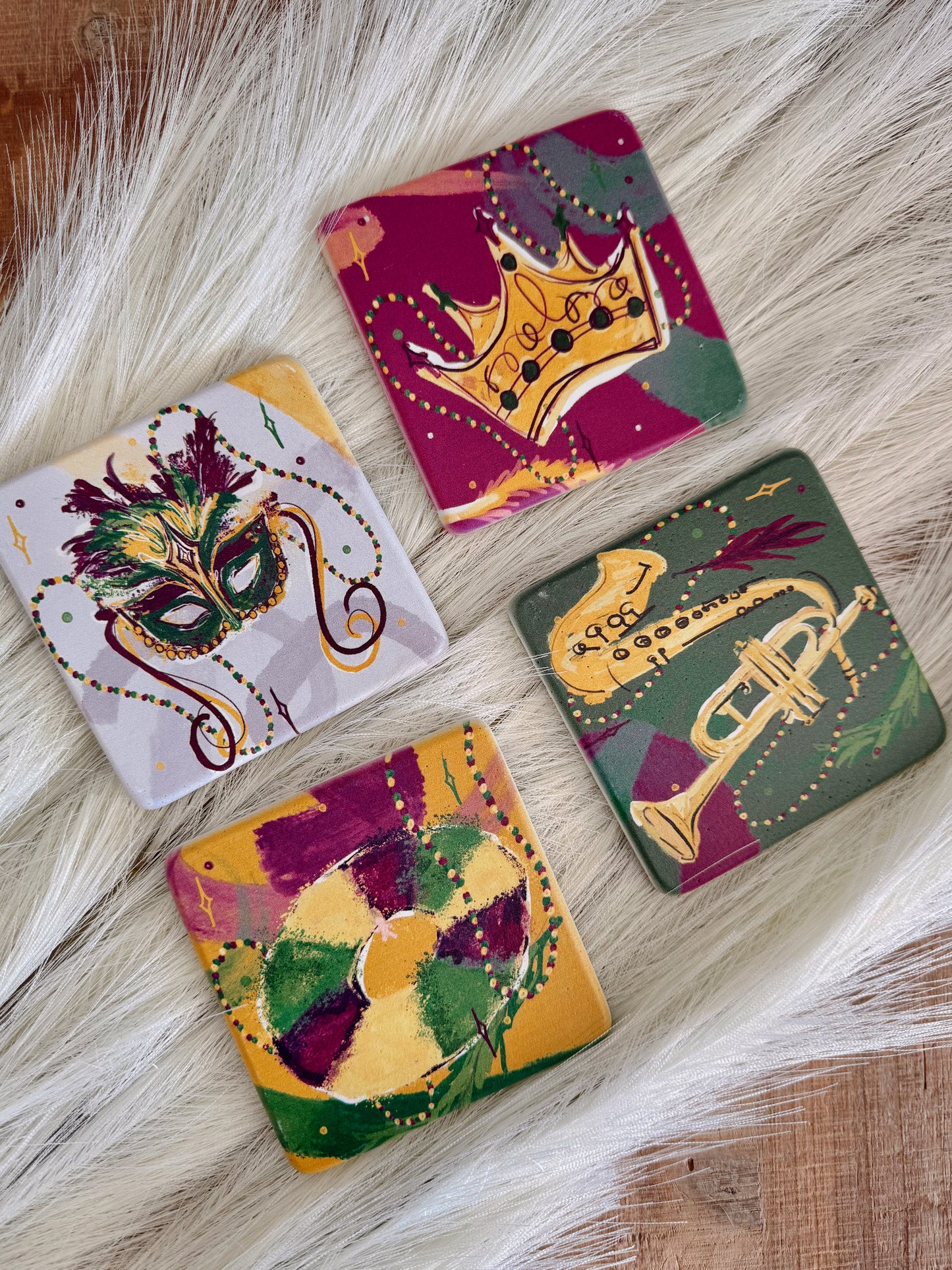 Mardi Gras Coasters Set