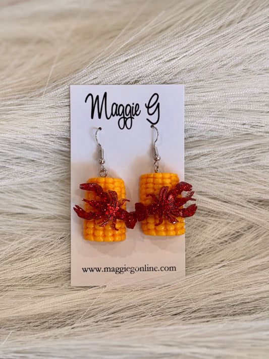 Crawfish and Corn Earring