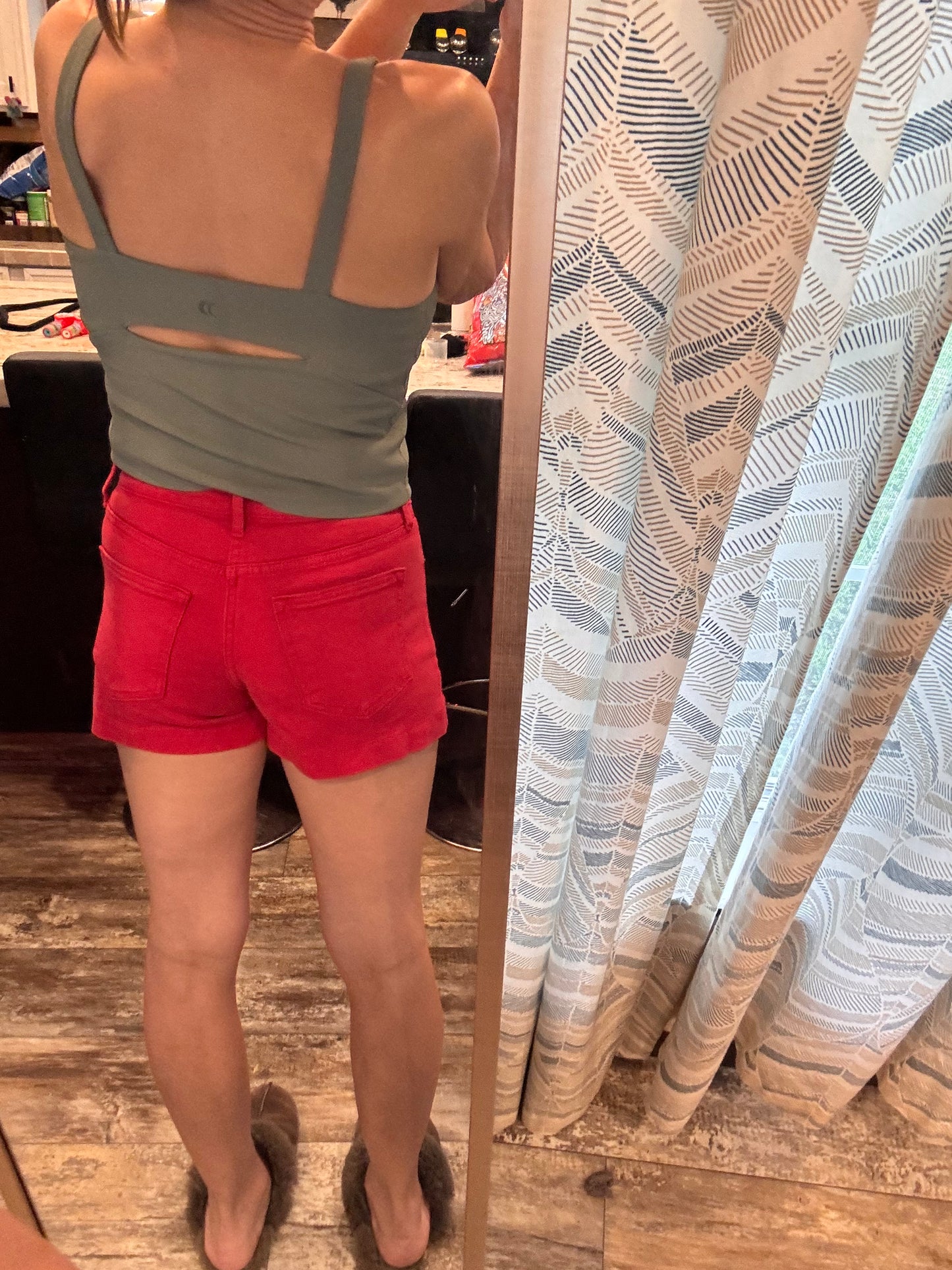 Firecracker Red Denim Shorts