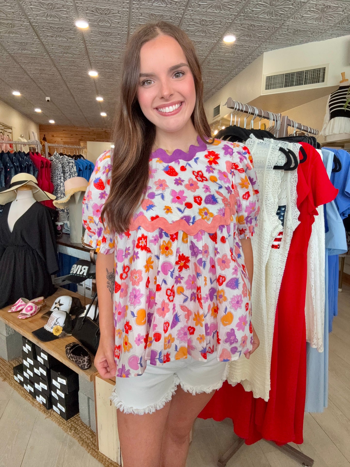 Pretty in Trim Babydoll top