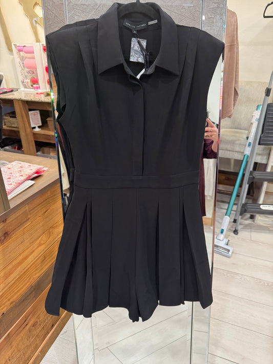 Black sleeveless romper