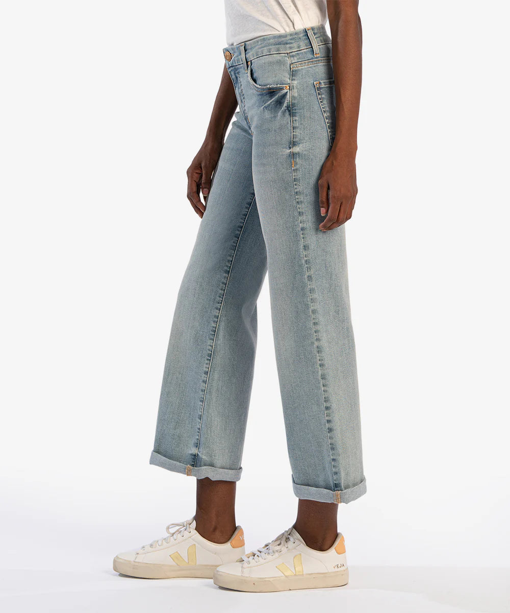 Meg Mid Rise Wide Leg Jean (Check Wash)