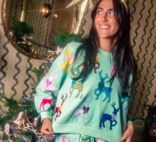 Mint Wonderland Reindeer Sweatshirt