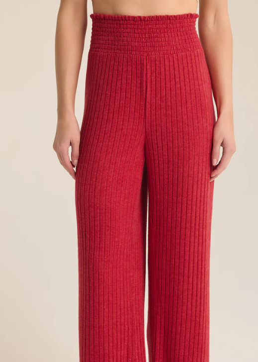 Crimson Ribbed Lounge Pant