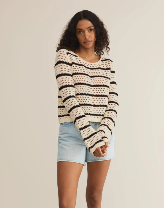 Kit Stripe Crochet Sweater