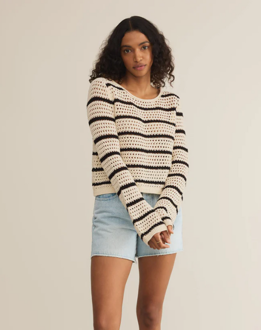 Kit Stripe Crochet Sweater