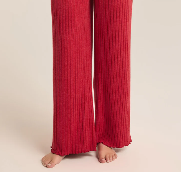 Crimson Ribbed Lounge Pant