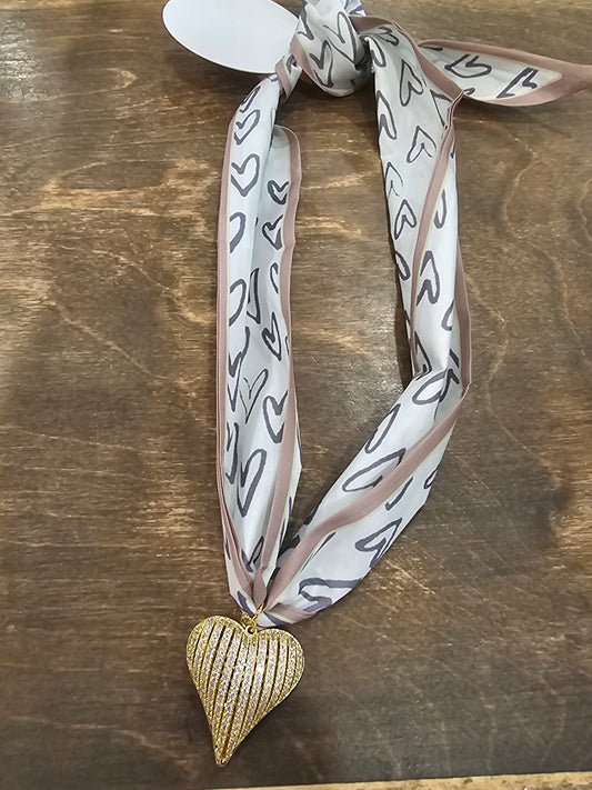 Ribbon Heart CZ Necklace Virtue