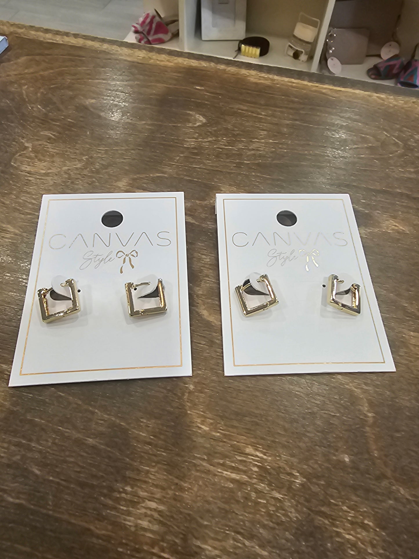 Huggie Hoop Square Earrings