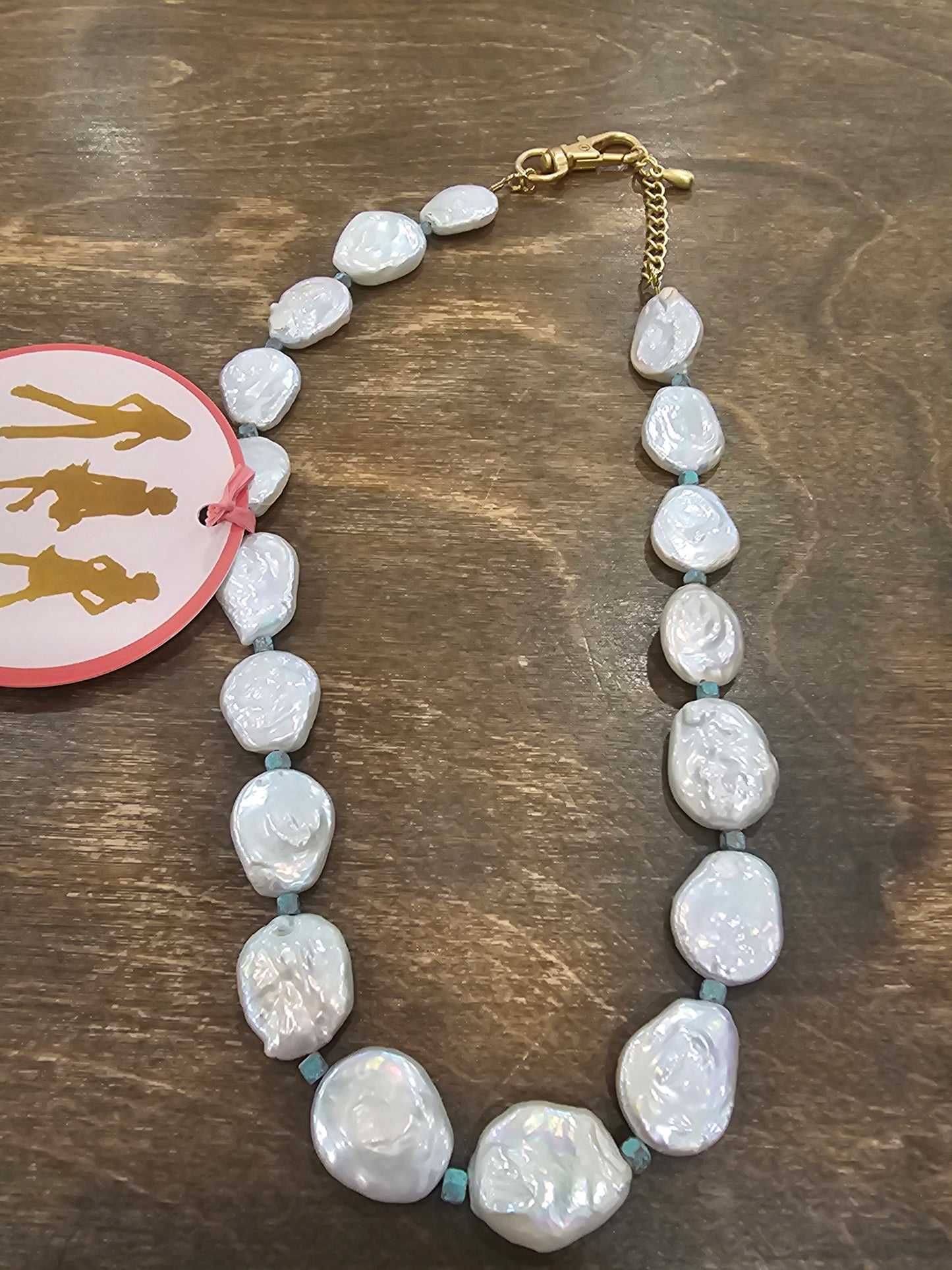 Coin Pearl & Brass Necklace Virtue