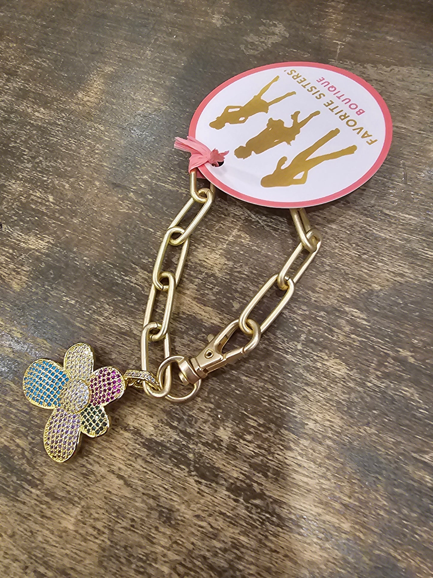 XL Paperclip Bravelet Retro Flower Virtue
