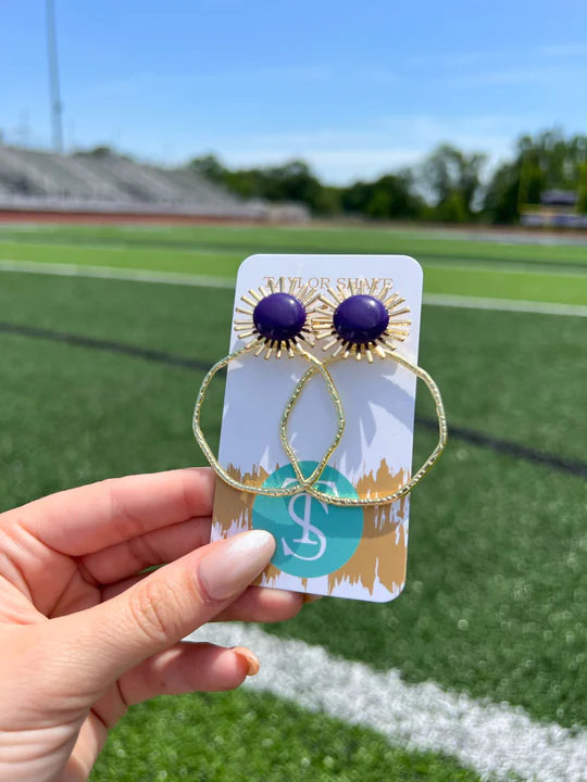 Purple Death Valley Sunburst Earrings