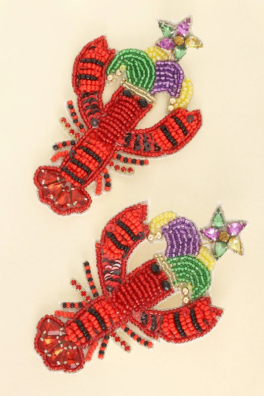 Crawfish Craze Beaded Earrings